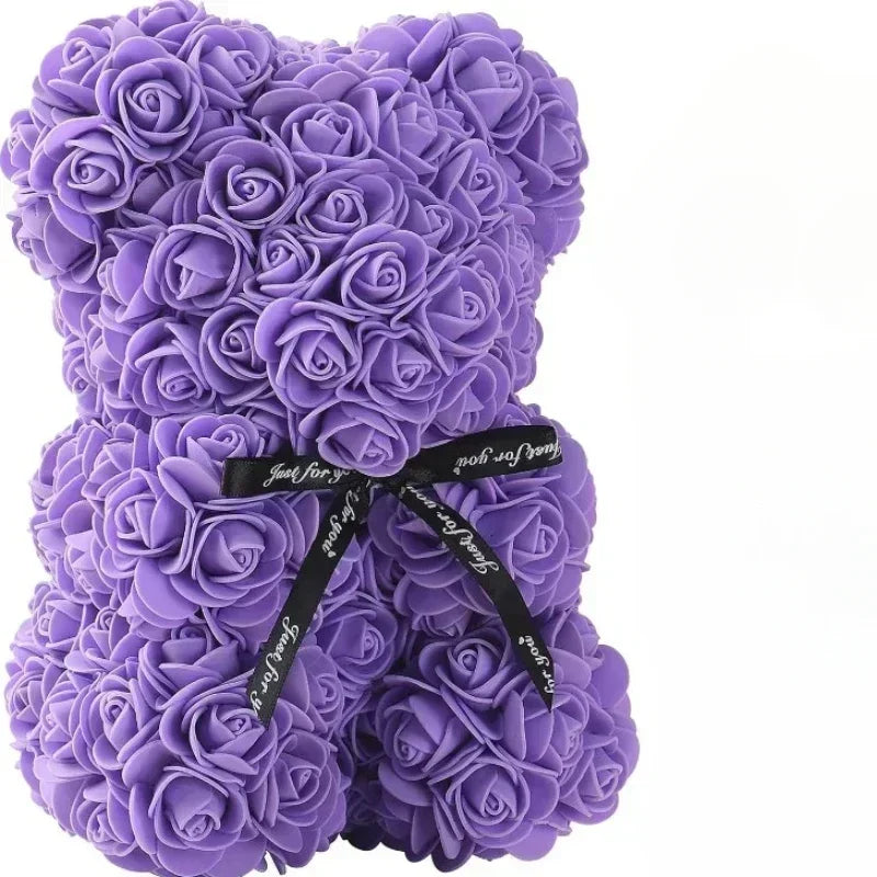 Valentine's Day Artificial Flower Eternal Rose Teddy Bear for Birthday Anniversary Gifts & Decor Miniatures A for my girlfriend