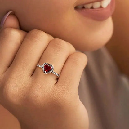 Zirkon Glänzender Liebesherzring für Frauen