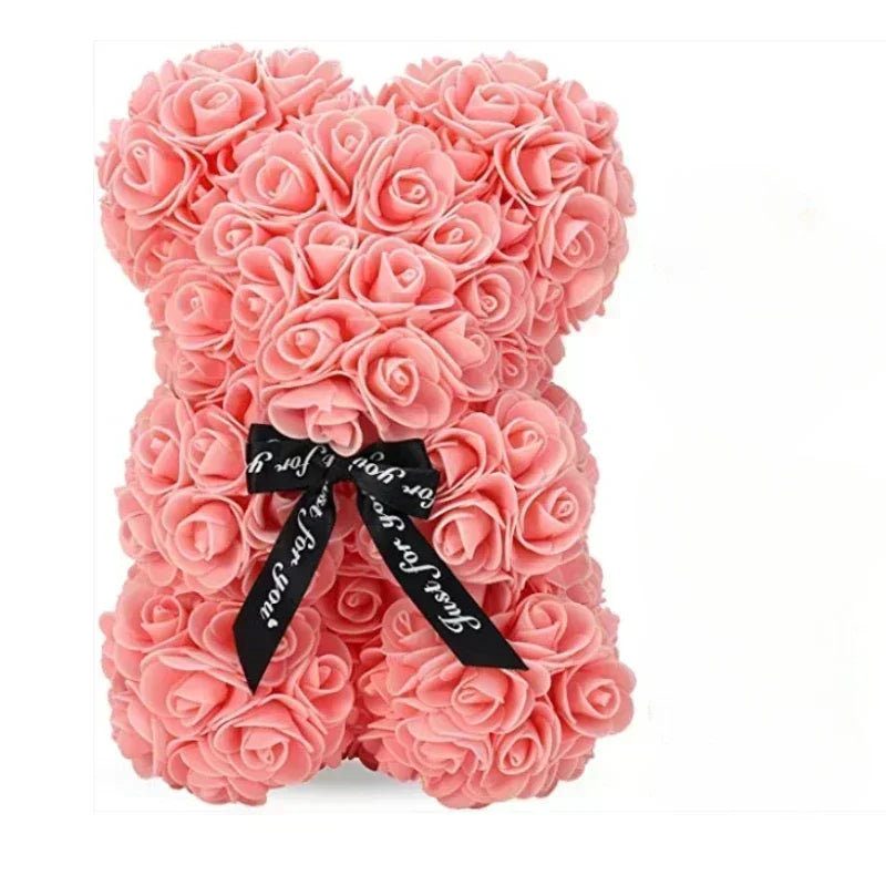 Valentine's Day Artificial Flower Eternal Rose Teddy Bear for Birthday Anniversary Gifts & Decor Miniatures A for my girlfriend