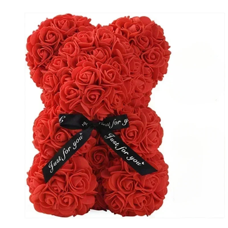 Valentine's Day Artificial Flower Eternal Rose Teddy Bear for Birthday Anniversary Gifts & Decor Miniatures A for my girlfriend