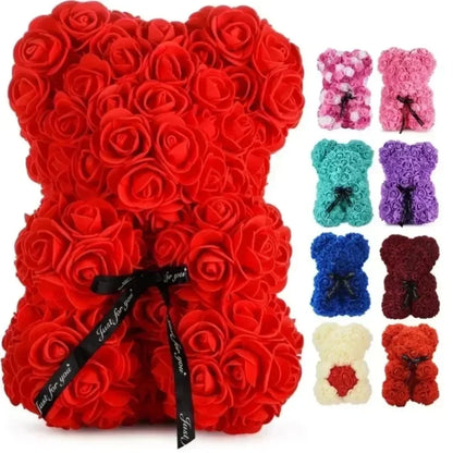 Valentine's Day Artificial Flower Eternal Rose Teddy Bear for Birthday Anniversary Gifts & Decor Miniatures A for my girlfriend