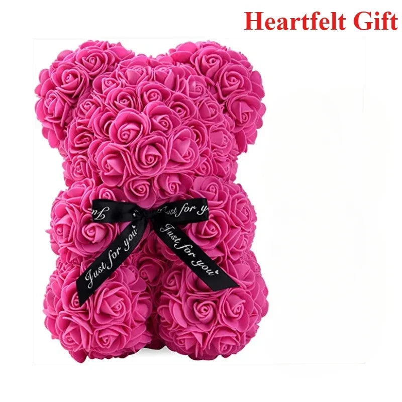 Valentine's Day Artificial Flower Eternal Rose Teddy Bear for Birthday Anniversary Gifts & Decor Miniatures A for my girlfriend
