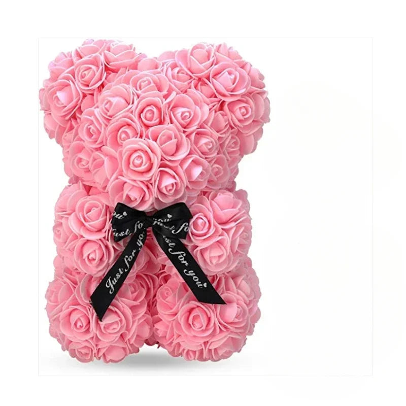Valentine's Day Artificial Flower Eternal Rose Teddy Bear for Birthday Anniversary Gifts & Decor Miniatures A for my girlfriend