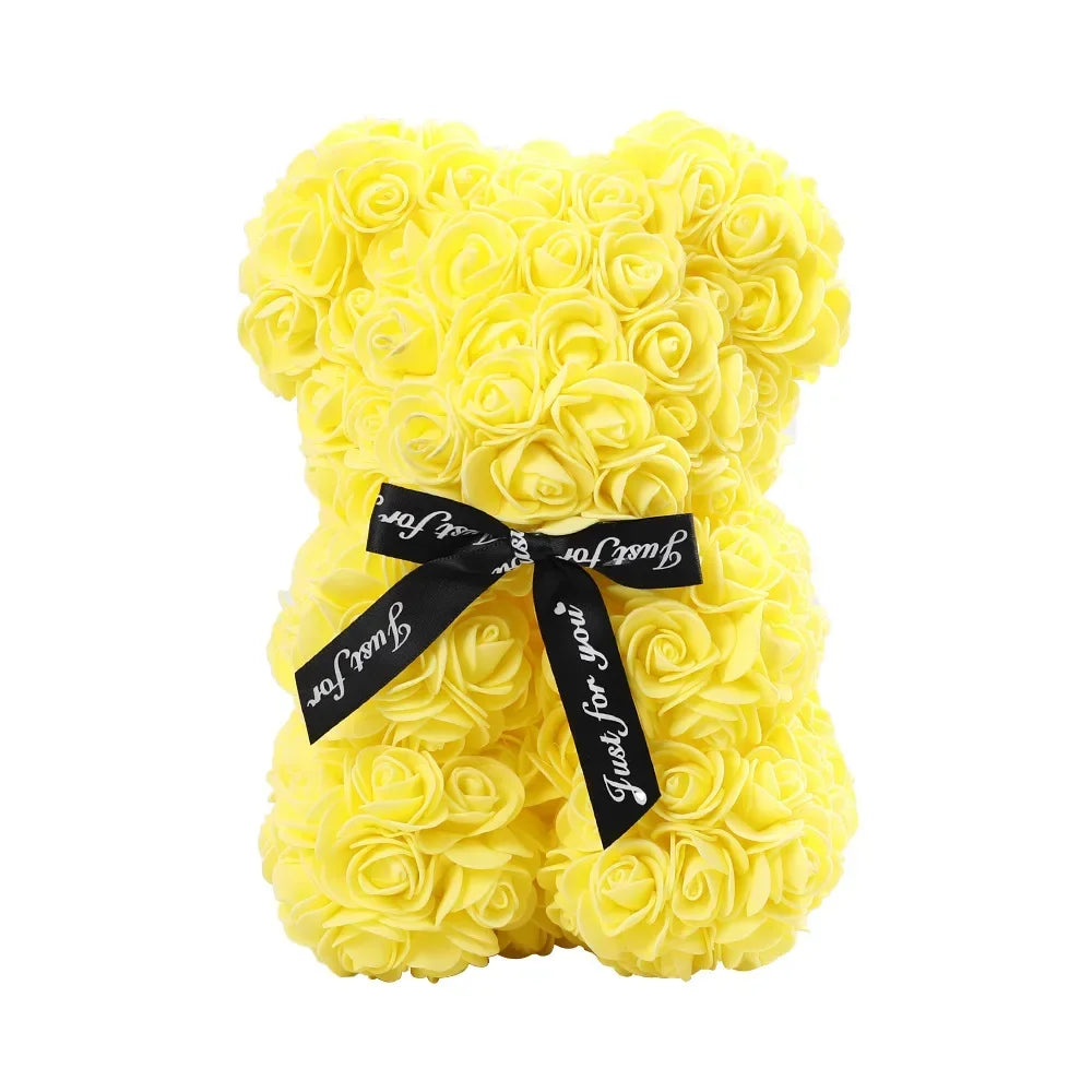 Valentine's Day Artificial Flower Eternal Rose Teddy Bear for Birthday Anniversary Gifts & Decor Miniatures A for my girlfriend
