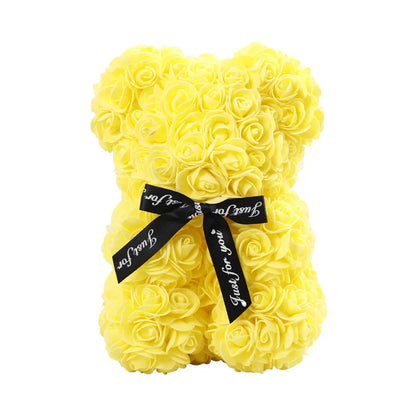 Valentine's Day Artificial Flower Eternal Rose Teddy Bear for Birthday Anniversary Gifts & Decor Miniatures A for my girlfriend