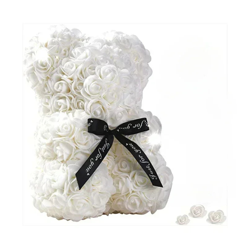 Valentine's Day Artificial Flower Eternal Rose Teddy Bear for Birthday Anniversary Gifts & Decor Miniatures A for my girlfriend