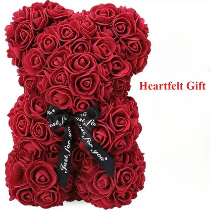 Valentine's Day Artificial Flower Eternal Rose Teddy Bear for Birthday Anniversary Gifts & Decor Miniatures A for my girlfriend