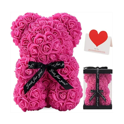 Valentine's Day Artificial Flower Eternal Rose Teddy Bear for Birthday Anniversary Gifts & Decor Miniatures A for my girlfriend