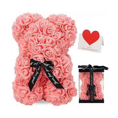 Valentine's Day Artificial Flower Eternal Rose Teddy Bear for Birthday Anniversary Gifts & Decor Miniatures A for my girlfriend