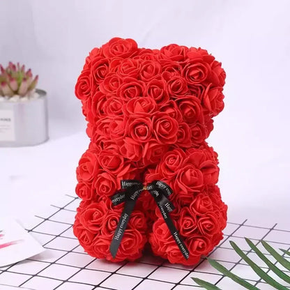 Valentine's Day Artificial Flower Eternal Rose Teddy Bear for Birthday Anniversary Gifts & Decor Miniatures A for my girlfriend
