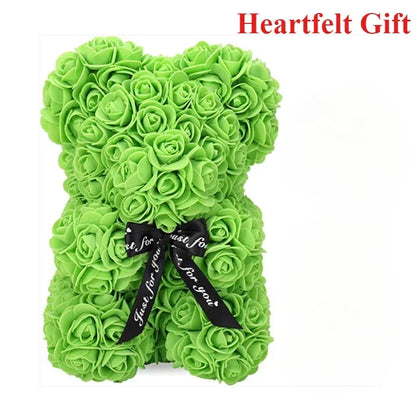 Valentine's Day Artificial Flower Eternal Rose Teddy Bear for Birthday Anniversary Gifts & Decor Miniatures A for my girlfriend