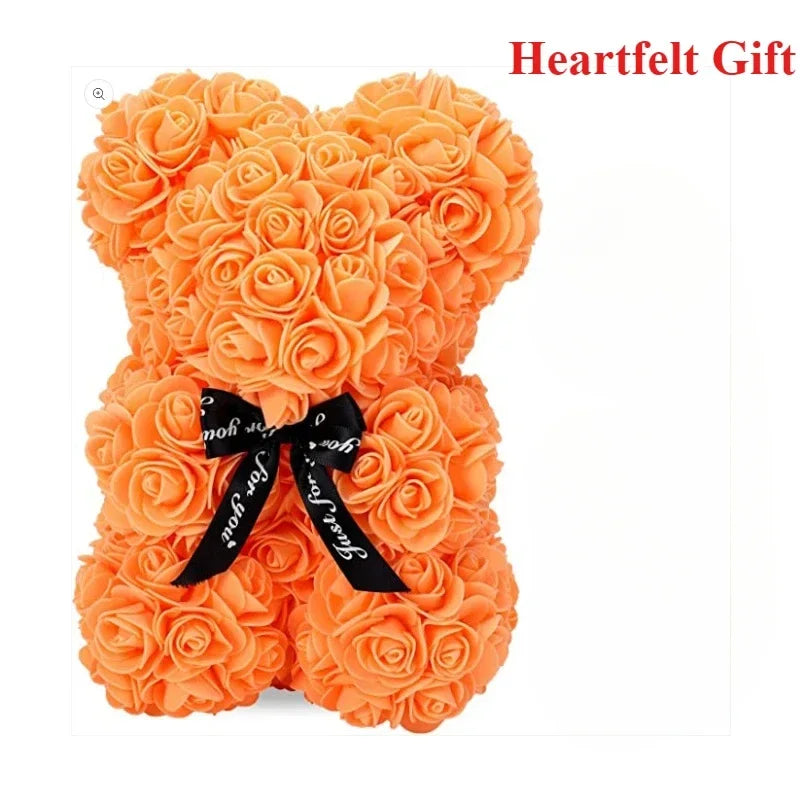 Valentine's Day Artificial Flower Eternal Rose Teddy Bear for Birthday Anniversary Gifts & Decor Miniatures A for my girlfriend